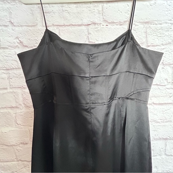 Zara Satin Elegant Black Evening Midi Dress Size XL - Picture 15 of 16